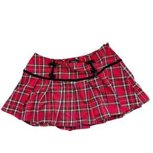 Social Collison Punk Plaid Pleated School Girl Mini Skirt S